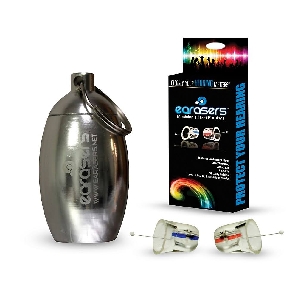 Medium Musicians Plugs and Carrying Case Bundle Silver V408