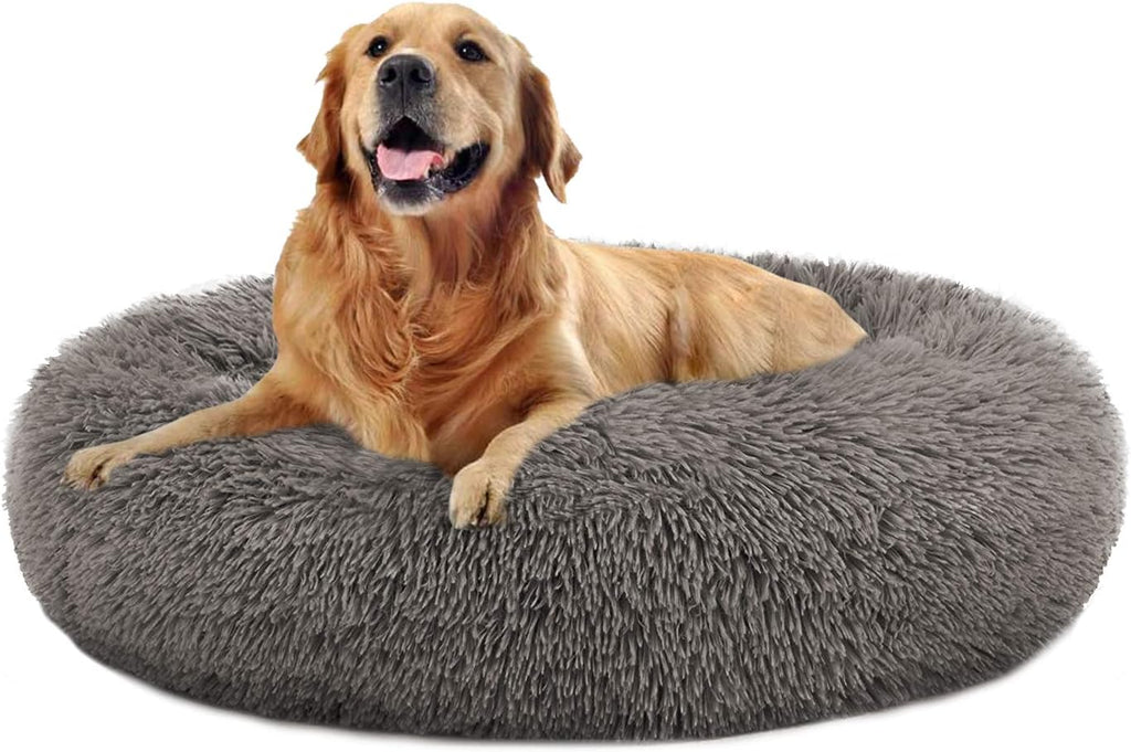 Calming Dog Bed Faux Fur Donut Cuddler Washable Pack of 2 A828