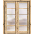Solid Wood Interior Sliding French Double Pocket Doors 48 x 96 inches L740416