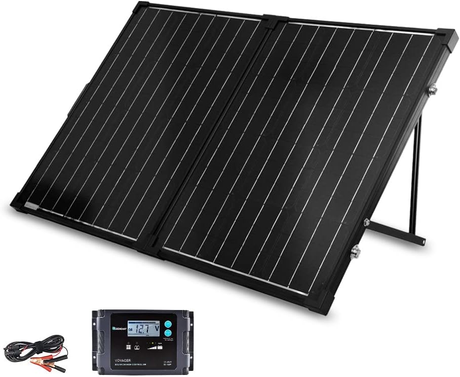 100 Watt 12 Volt Monocrystalline Foldable 2Pcs 50W Solar Panel Suitcase with Waterproof 20A Charger Controller R99772