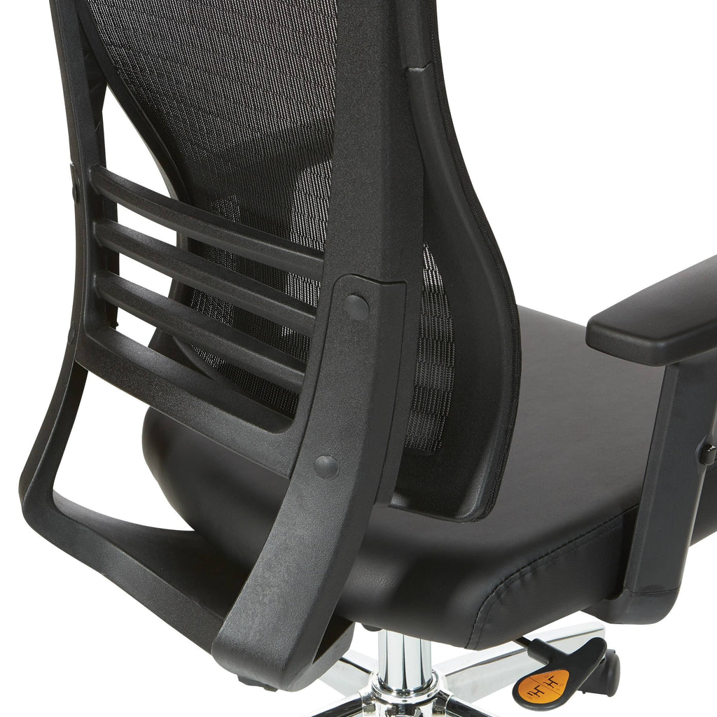 Bonded Leather Seat Office Chair with Black Frame T941991