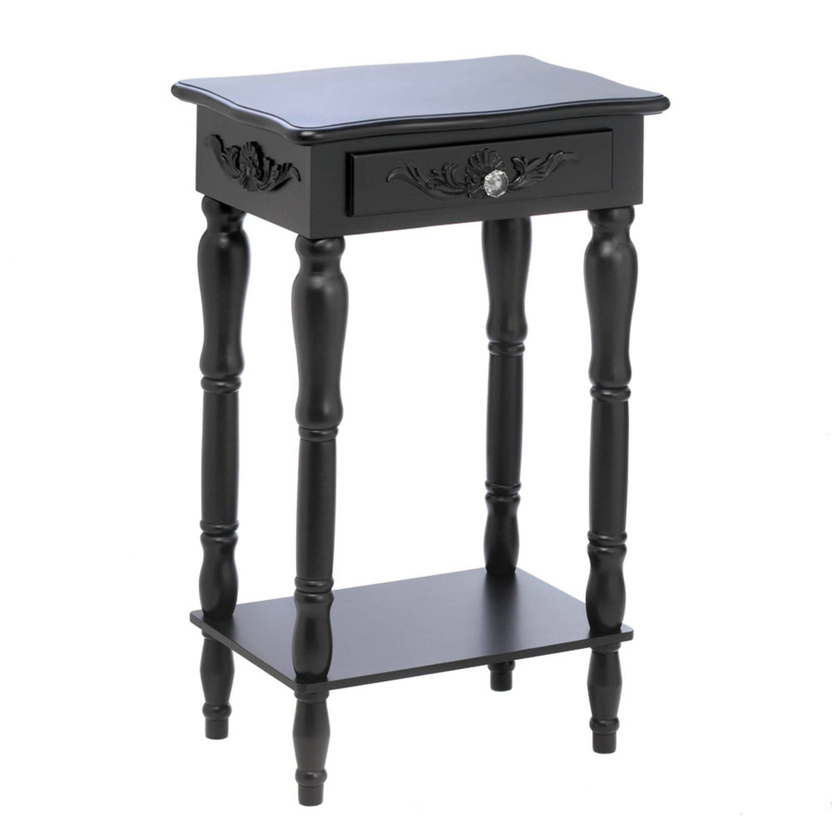 Black Colonial Carved Side Table O7842