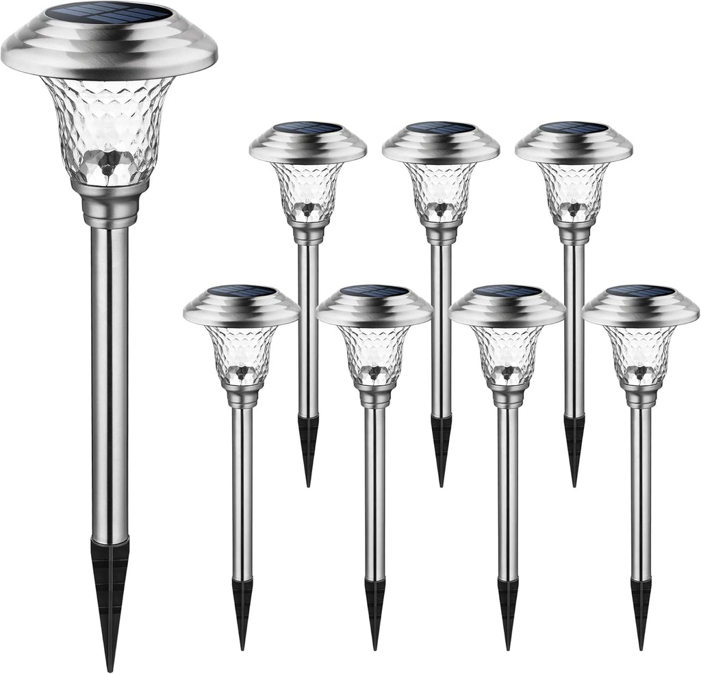 8 Pack Solar Pathway Lights Warm White Brown J6599