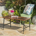Black Acacia Wood Coffee Table with Iron Accents S53217