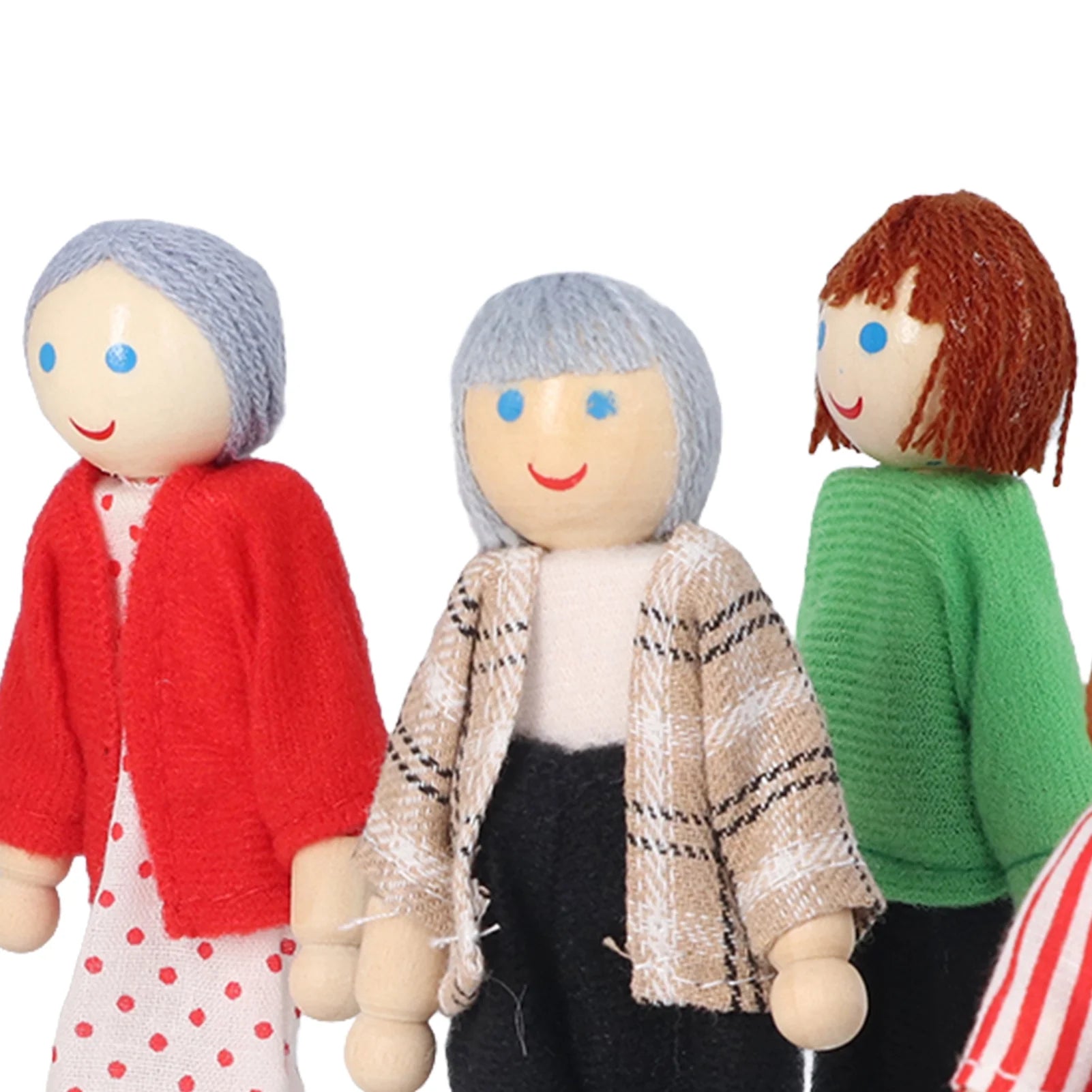 8pcs Wooden Dollhouse People Figures L98112