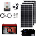 1.3KWH 12V Solar Power System Kit with 300W Mono Solar Panels, 30A MPPT Charge Controller, 2KW Pure Sine Wave Inverter I471716