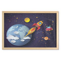 Multicolor Printed Fabric Wall Art with Frame, 35" x 23" B209