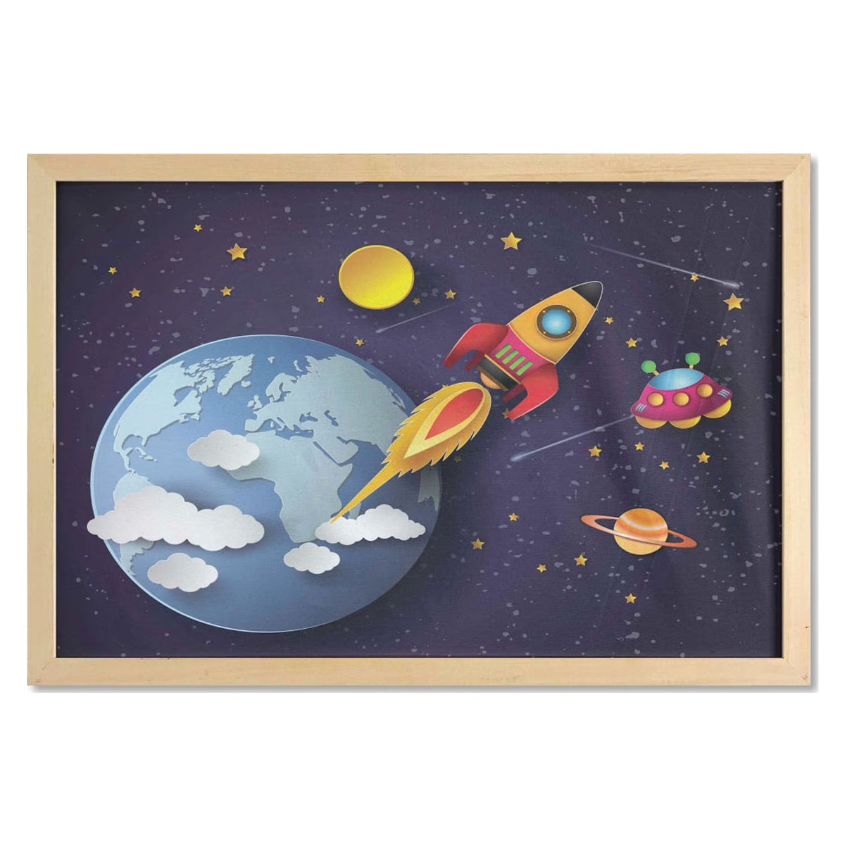 Multicolor Printed Fabric Wall Art with Frame, 35" x 23" B209