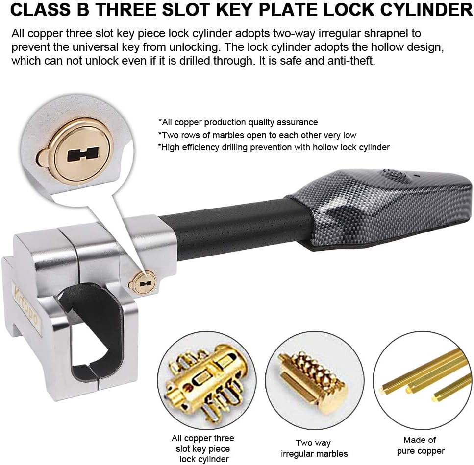 Retractable Steering Wheel Lock with Alarm H849