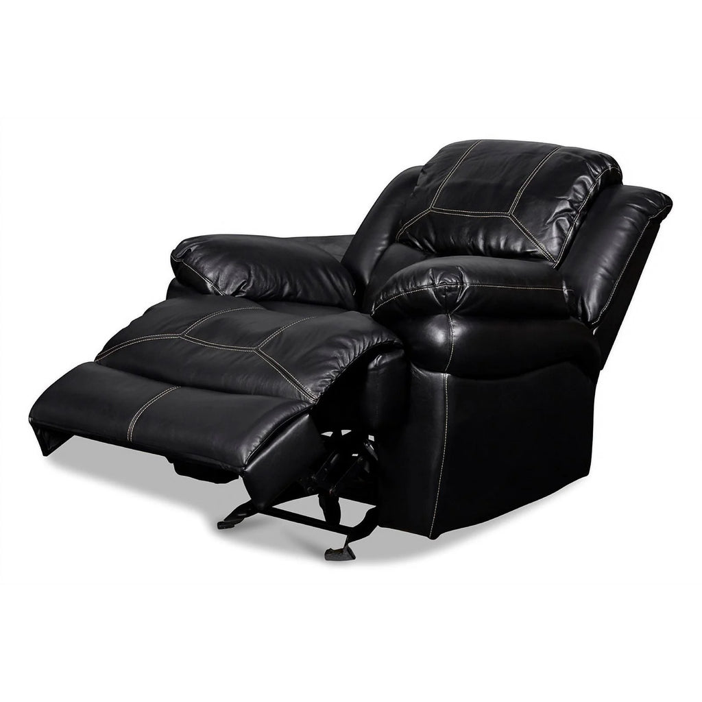 Black Upholstered Fabric Glider Recliner W68789