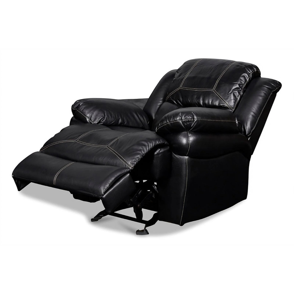 Black Upholstered Fabric Glider Recliner W68789