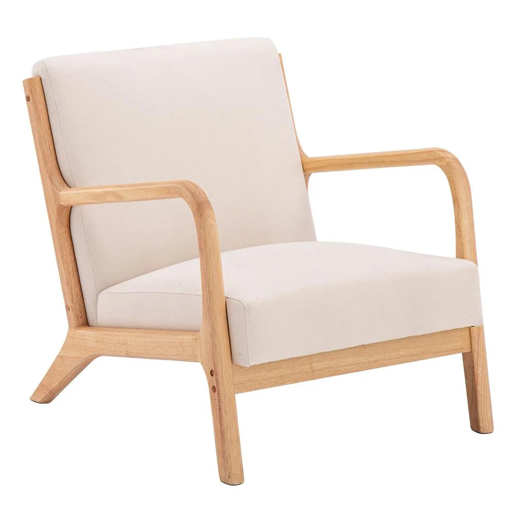 Beige Fabric Single Sofa S884