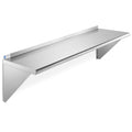 NSF Stainless Steel 12" x 48" Wall Mount Shelf with Backsplash Pack of 2 H176762