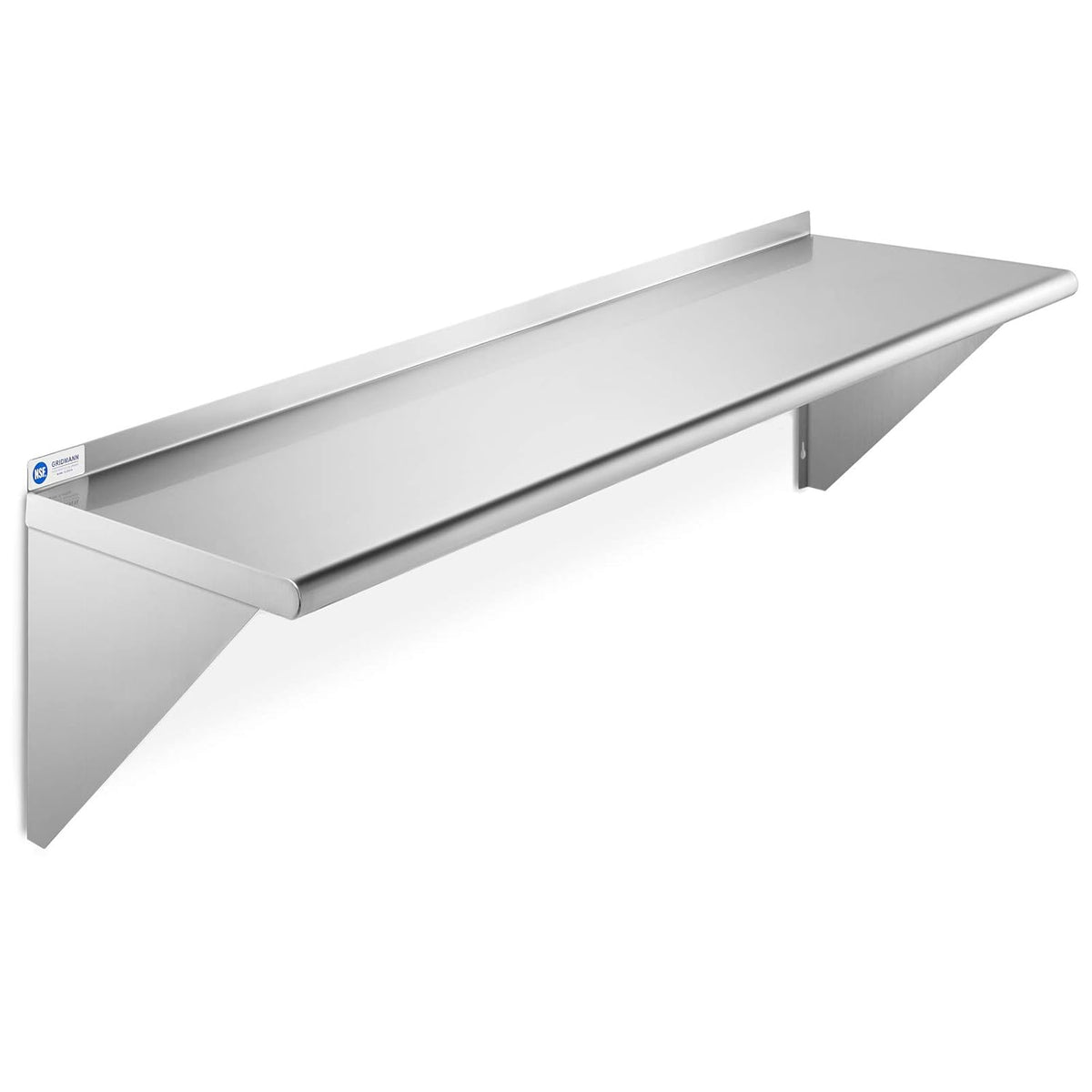 NSF Stainless Steel 12" x 48" Wall Mount Shelf with Backsplash Pack of 2 H176762
