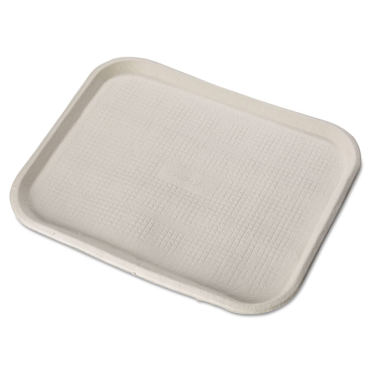 White Molded Fiber Food Trays, 14 x 18, Rectangular, 100/Cart D373865