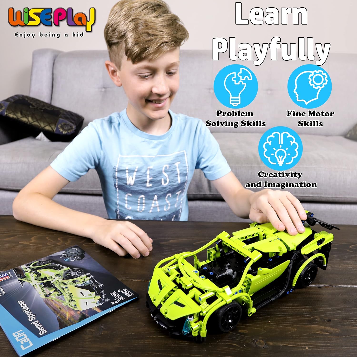Build Your Own RC Car Kit, 453pc Stem Building Sets Z151