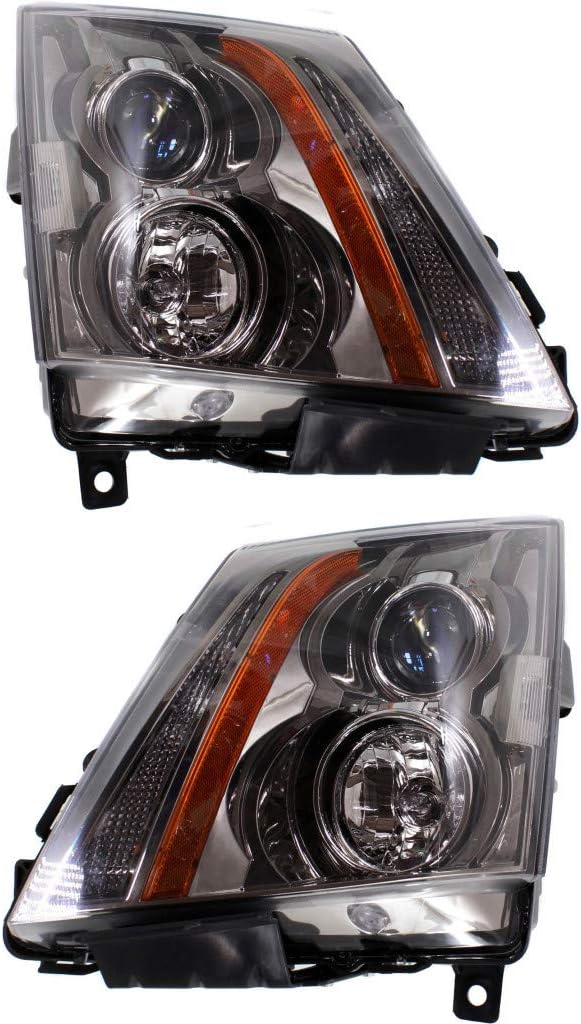 Headlight Assembly Pair for Cadillac CTS 2008-2014 Halogen R7159