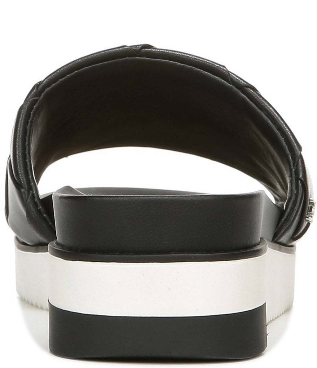 Black Woven Leather Slide V60171
