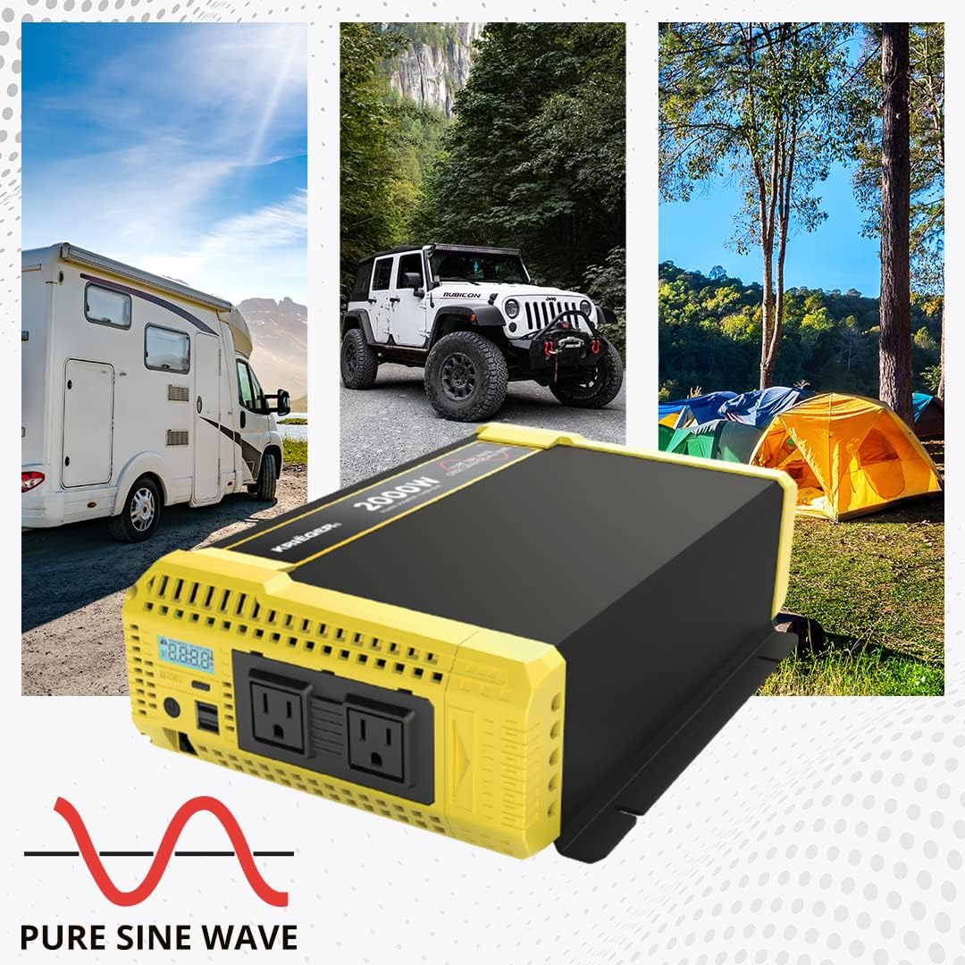 2000 Watt 12V Pure Sine Power Inverter Dual USB & AC Outlets K276306