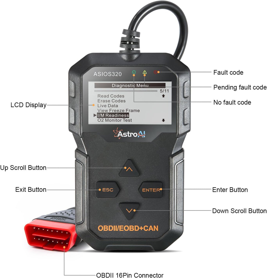 Black OBD2 Scanner Car Diagnostic Tool H406