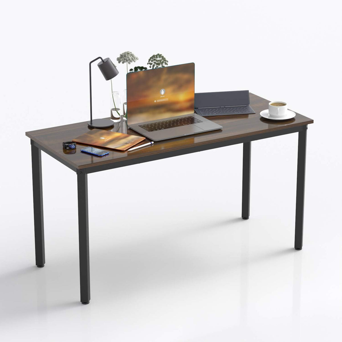 Reversible L Shaped Desk with Shelves, Round Corner Computer Desk Gaming Table Workstation B95666