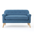 Blue and Brown Contemporary Rectangular Loveseat K921