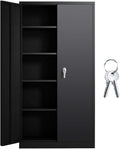 Black Metal Locking Steel Storage Cabinet with Shelves H1962