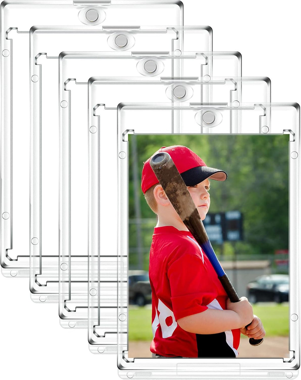 Acrylic Magnetic Card Holder 35 PT Clear Card Protectors Pack of 2 Y3828