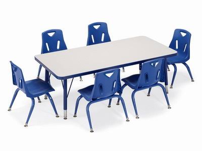 Green Stacking Chairs with Powder-Coated Legs, Set of 6 E710