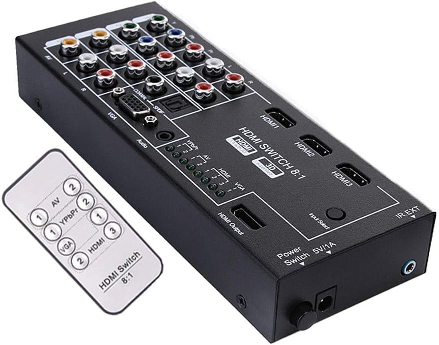 HDMI VGA Component YPbPr Composite RCA A/V to 1080p HDMI Converter Switcher X198