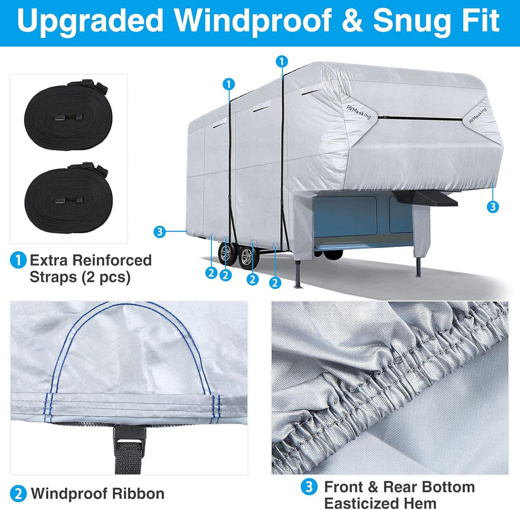 Rip-Stop Waterproof Polyester 5th Wheel RV Cover Pack of 2 W90664