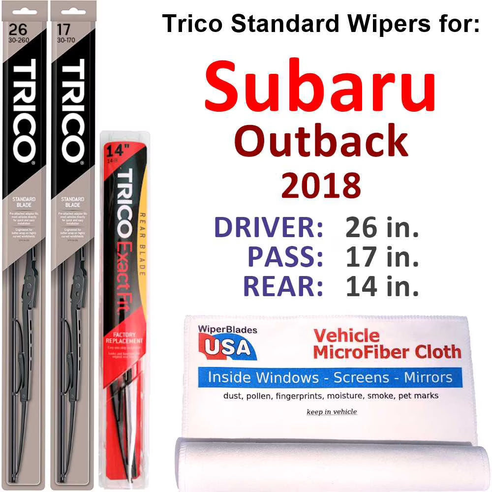 Subaru Outback Wiper Blades Set of 3 Y16408