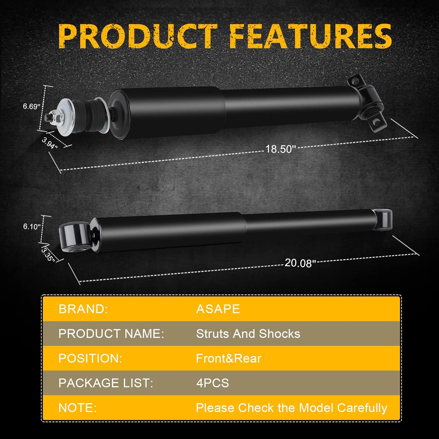 Struts and Shocks Kit Shock Absorber for Sierra 1500 for Silverado 1500 G64392