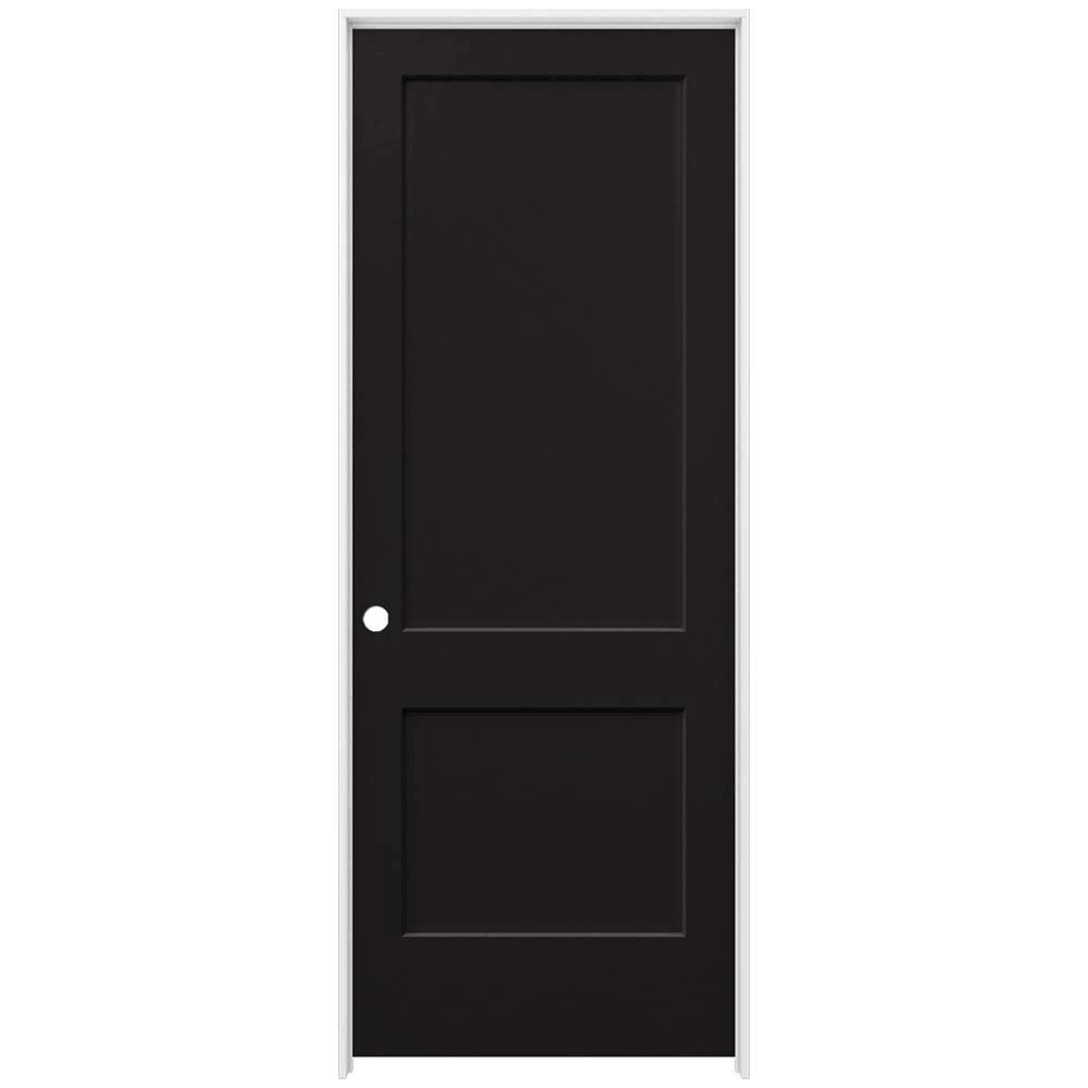 36 in. x 96 in. Black Painted Right-Hand Smooth Solid Core Molded Composite MDF Single Prehung Interior Door E310