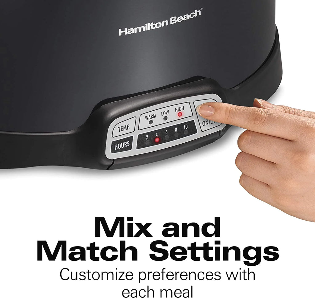 Portable 7-Quart Programmable Slow Cooker with Dishwasher-Safe Crock, Black M940462