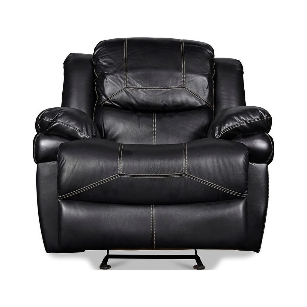 Black Upholstered Fabric Glider Recliner W68789