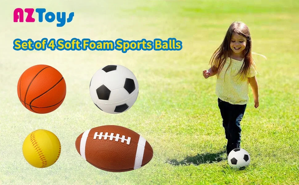 Set of 4 Soft Foam Sports Balls L6766