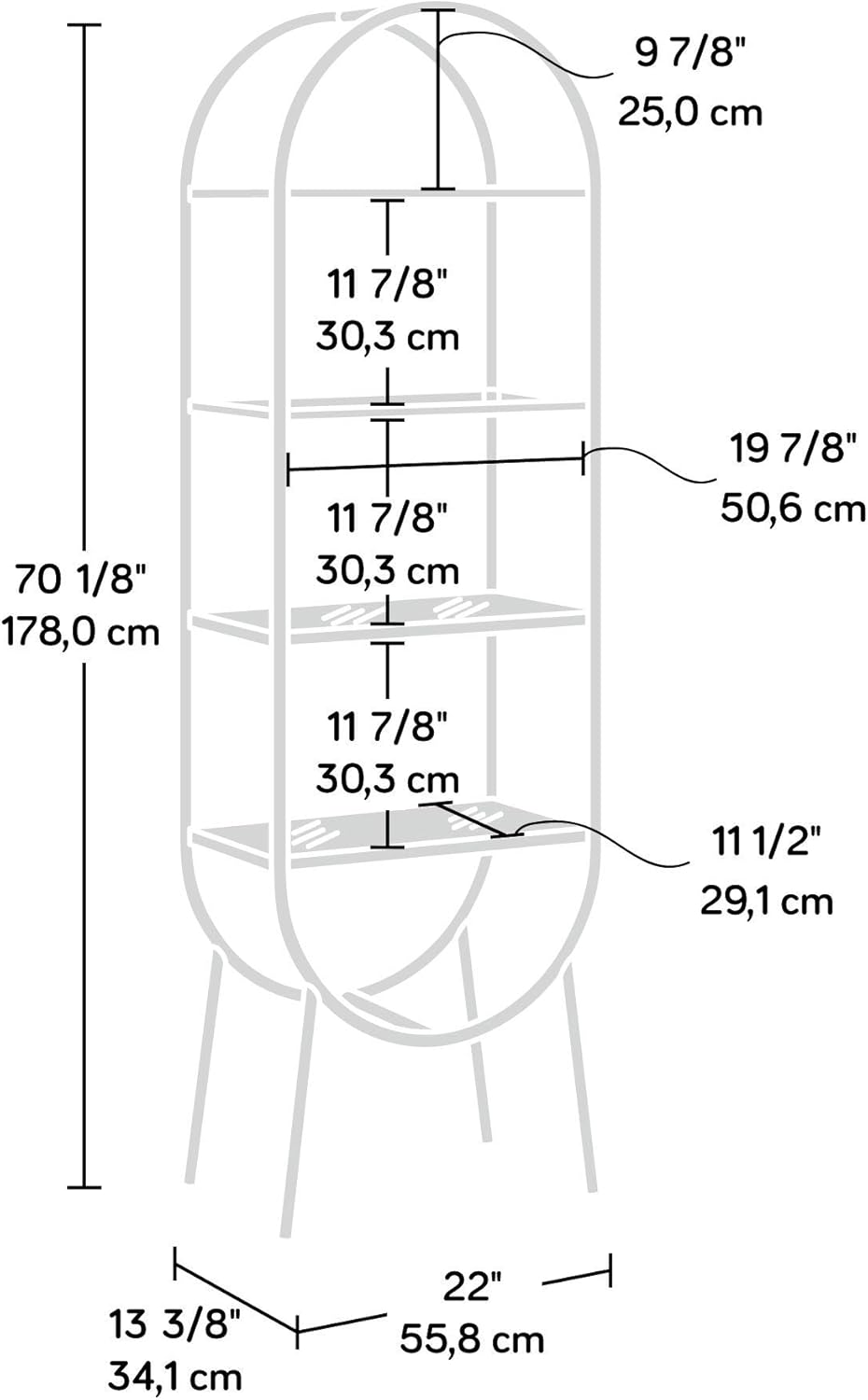 Black Open Shelving S4417
