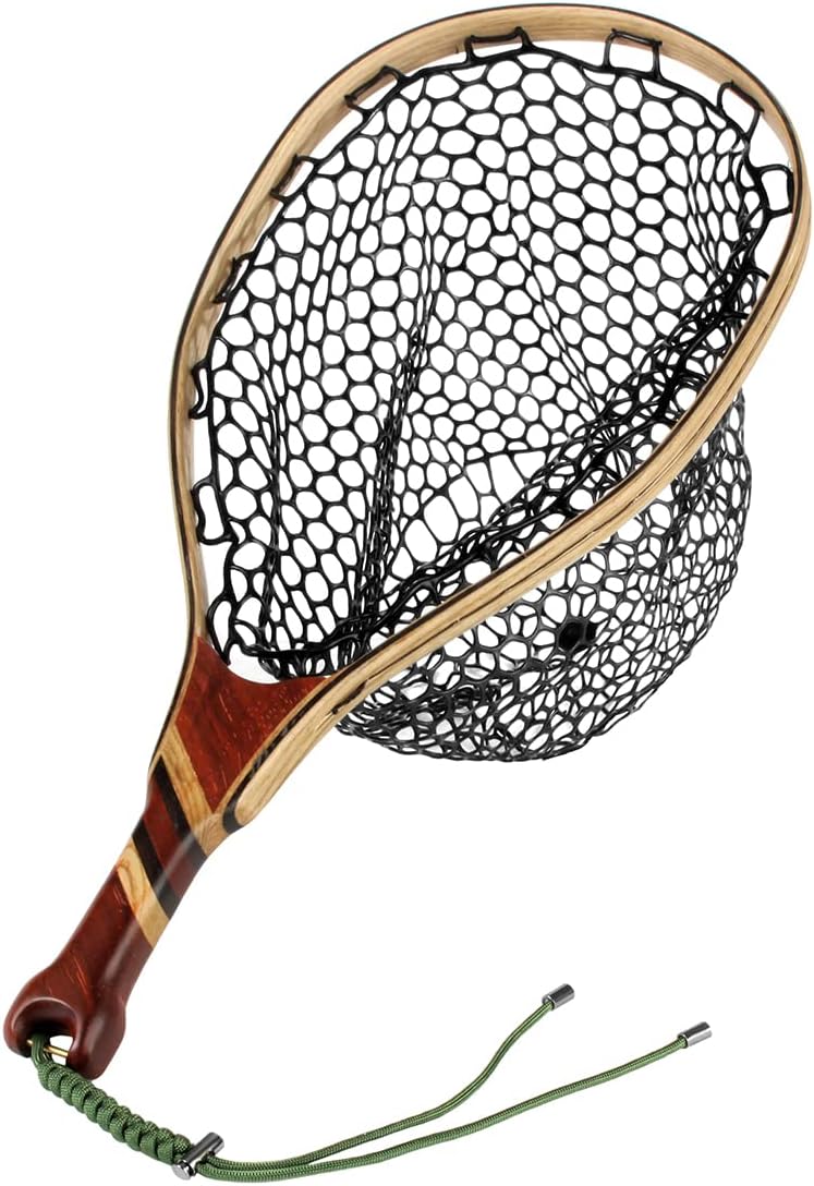 Black Aluminum Alloy Frame Fly Fishing Landing Net with Rubber Mesh Pack of 2 Q758275