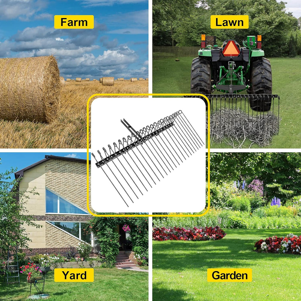 60 Inch 3-Point Tow Behind Landscape Rake with Spring Tines P1949