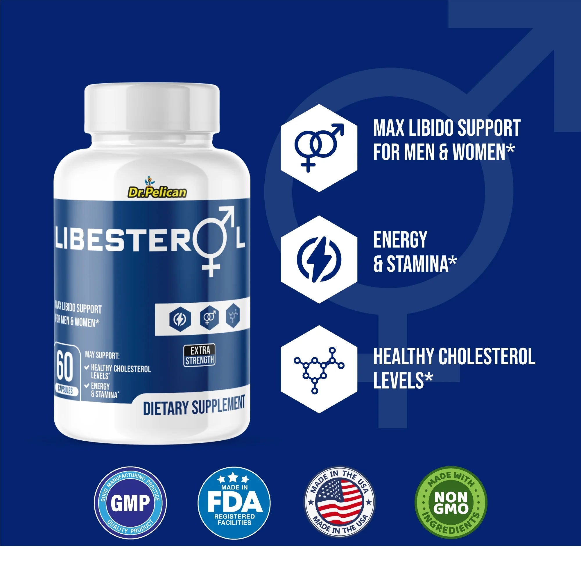 2 Bottles 120 Capsules Libido Stamina Cholesterol Supplement P885