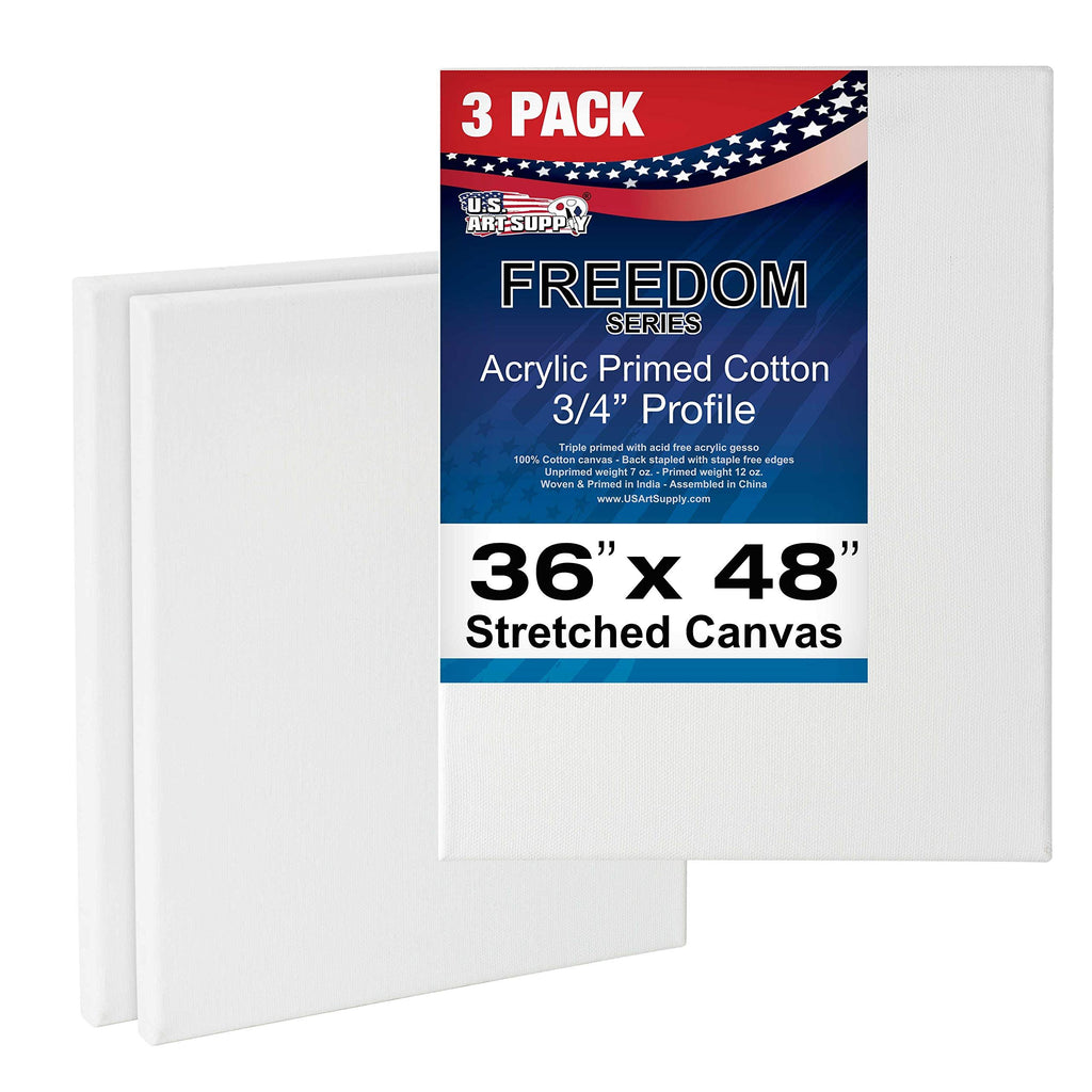 36 x 48 inch Stretched Canvas 12-Ounce Primed 3-Pack White Blank Heavy-Weight Gesso Y941173