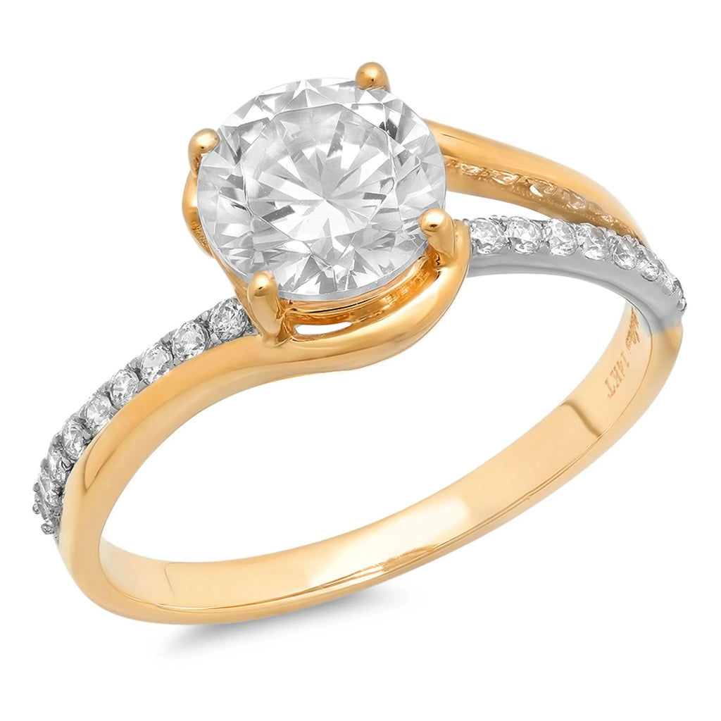 14K White Yellow Gold Diamond Engagement Ring K7332