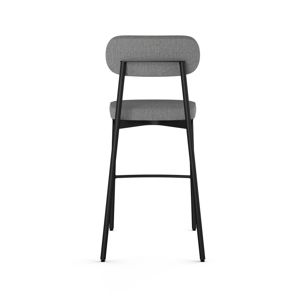 Pale Gray Polyester and Metal Bar Stool K739