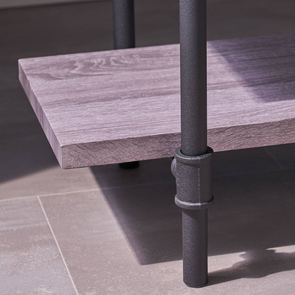 4-Tier Industrial Shelf in Dark Brown F6883
