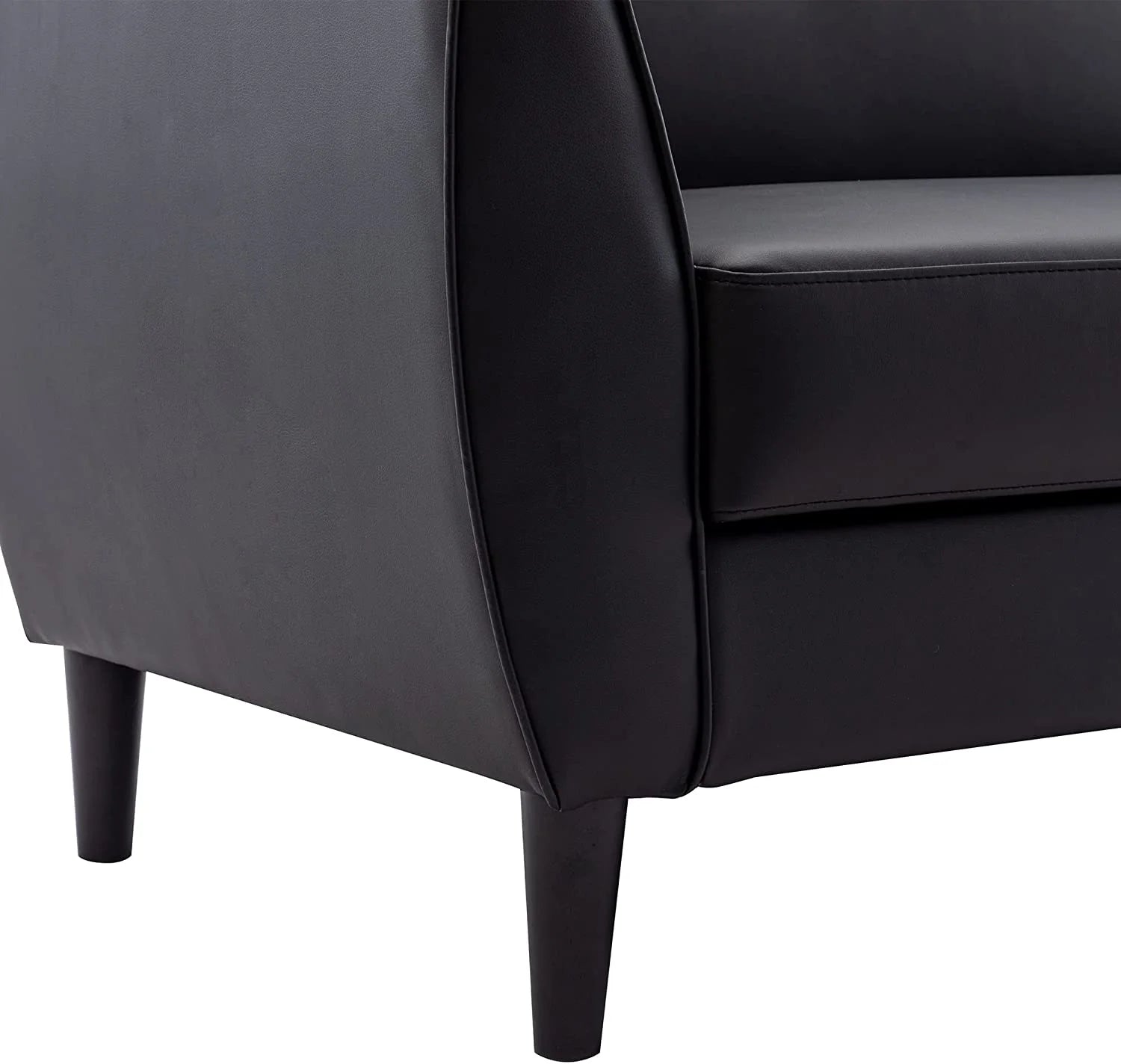 Black PU Leather Convertible Folding Sleeper Sofa Bed with Storage Box K279566