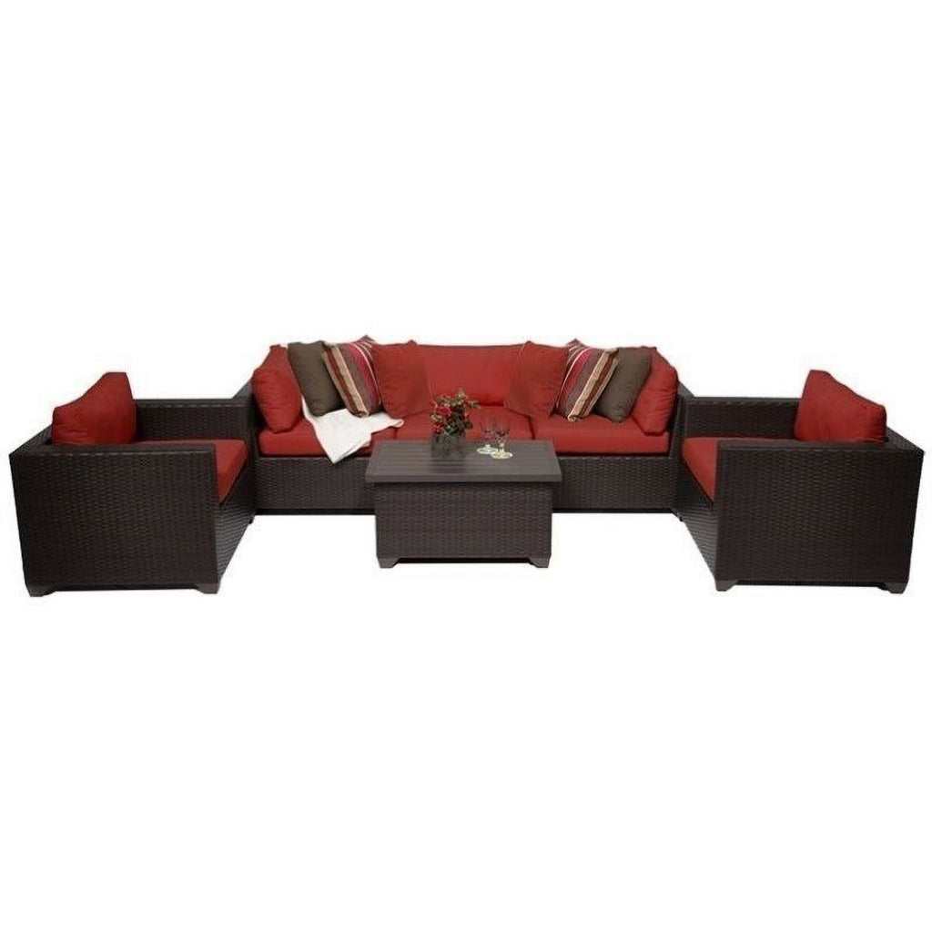 6 Piece Outdoor Wicker Sofa Set in Terracotta R5396