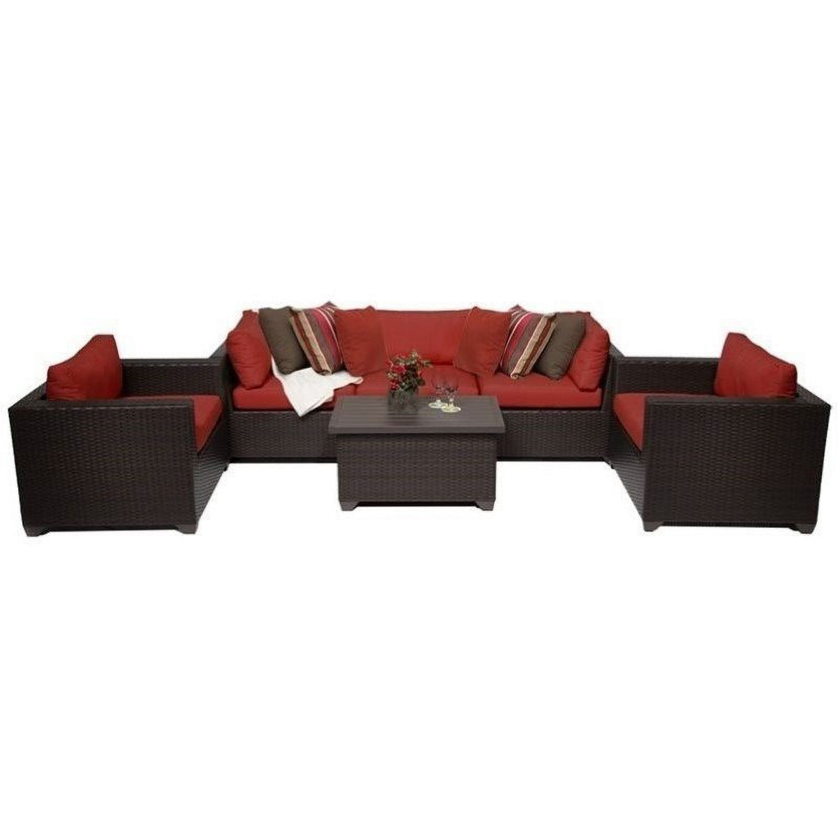 6 Piece Outdoor Wicker Sofa Set in Terracotta R5396