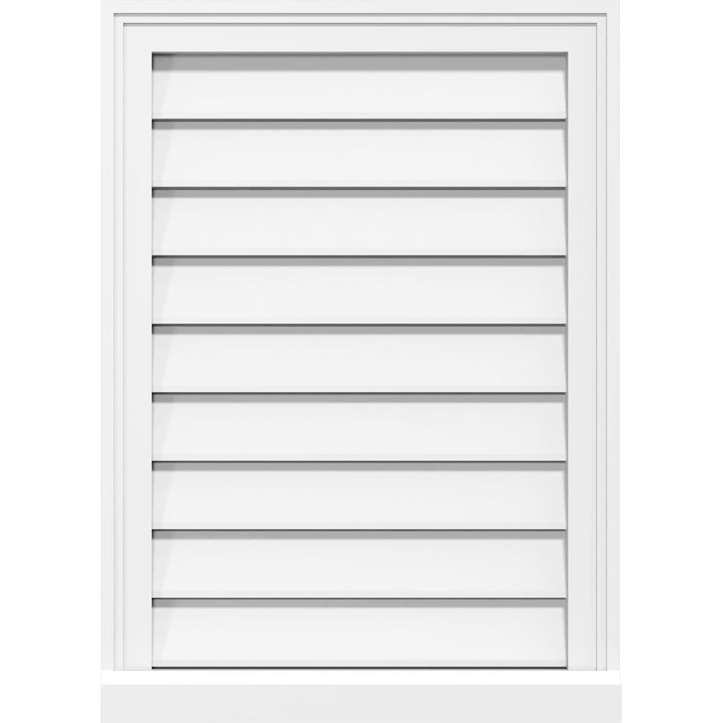 PVC Vertical Surface Mount Gable Vent with Brickmould E914033