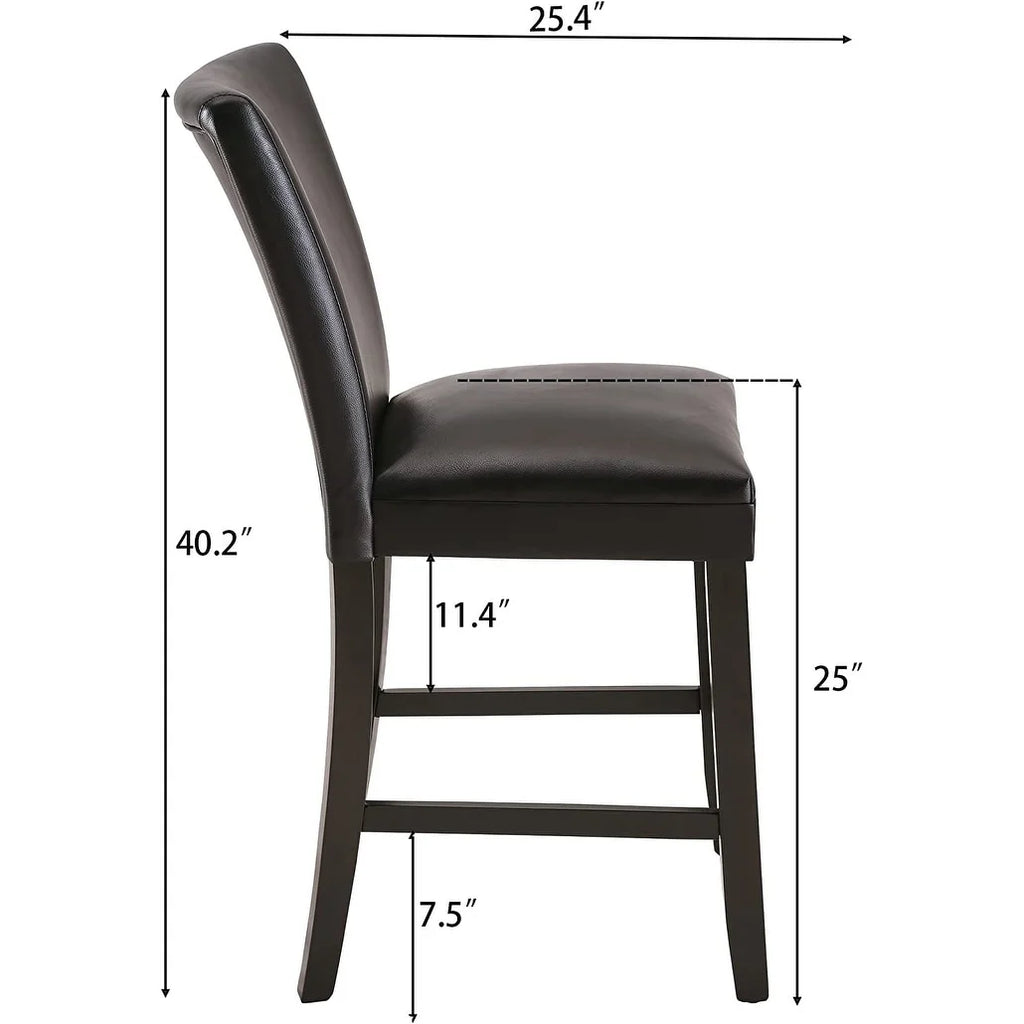 Black Faux Leather Bar Stools Set of 2 Z982292